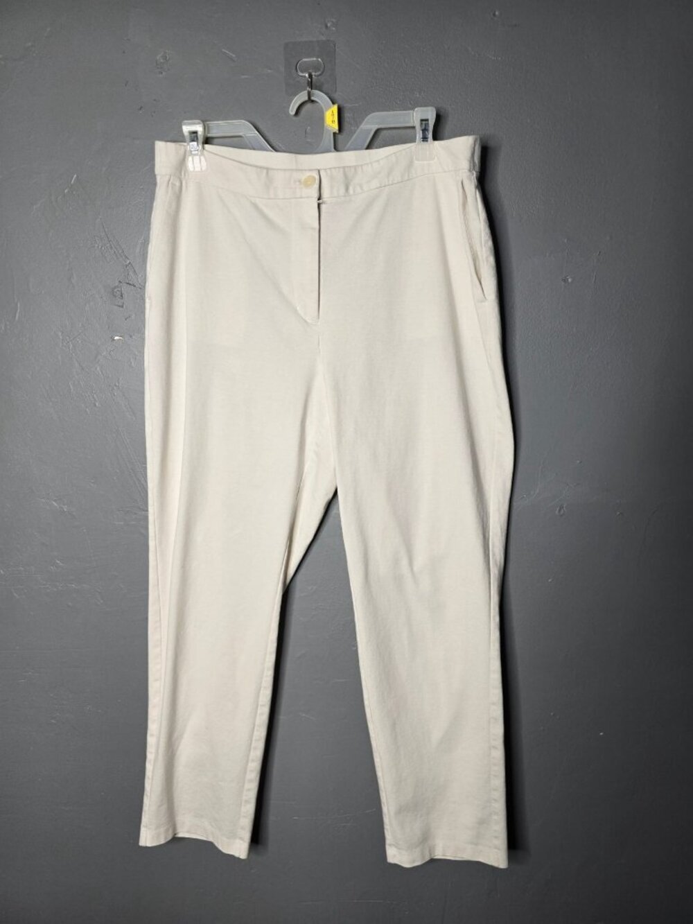 Eileen Fisher White Straight Leg Organic Cotton Pant Large Minimalist - Picture 12 of 12